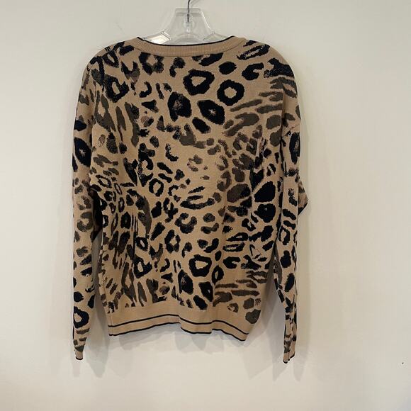Rachel Roy Crew Neck Rikki Leopard Print Sweater Sz S - Picture 5 of 7